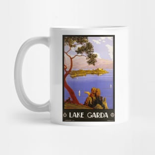 Lake Garda, Italy Vintage Travel Poster Design Mug